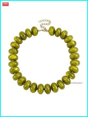 Chunky Resin Beaded Statement Necklace Boho Summer Beach